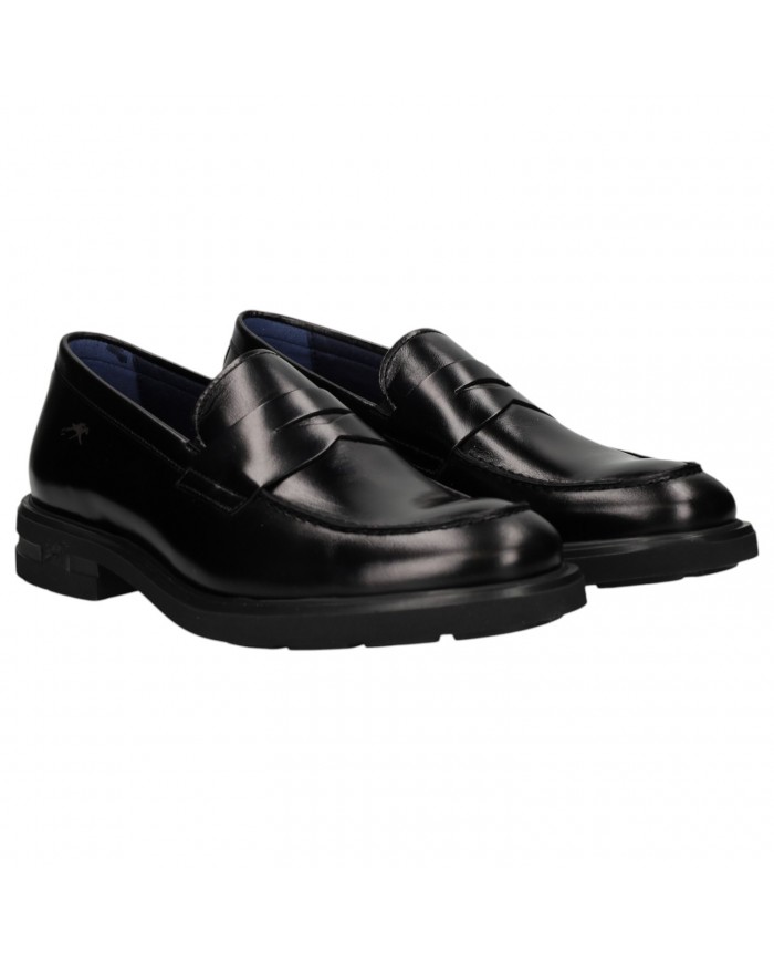 Mocassino Uomo Fluchos College Leather Florentick Negro Black