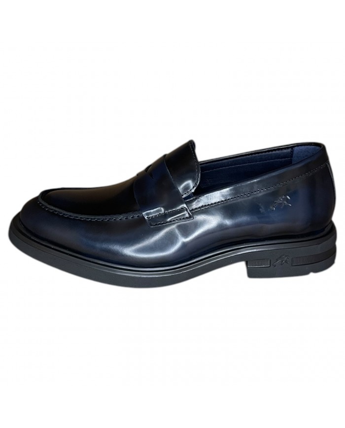 Mocassino Uomo Fluchos College Leather Florentick Marino Navy Blue