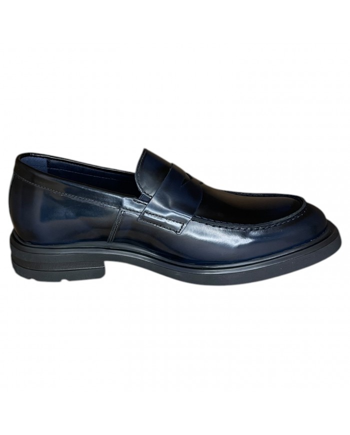 Mocassino Uomo Fluchos College Leather Florentick Marino Navy Blue