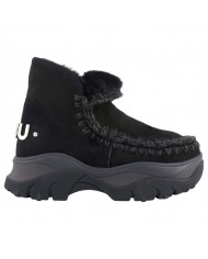 Stivaletto Donna Mou Chunky Eskimo Sneaker Big Logo Suede Black