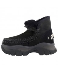 Stivaletto Donna Mou Chunky Eskimo Sneaker Big Logo Suede Black