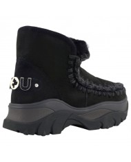 Stivaletto Donna Mou Chunky Eskimo Sneaker Big Logo Suede Black
