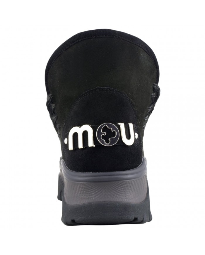 Stivaletto Donna Mou Chunky Eskimo Sneaker Big Logo Suede Black