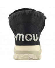 Stivaletto Donna Mou Eskimo Trainer Logo Rhinestone Leather Black
