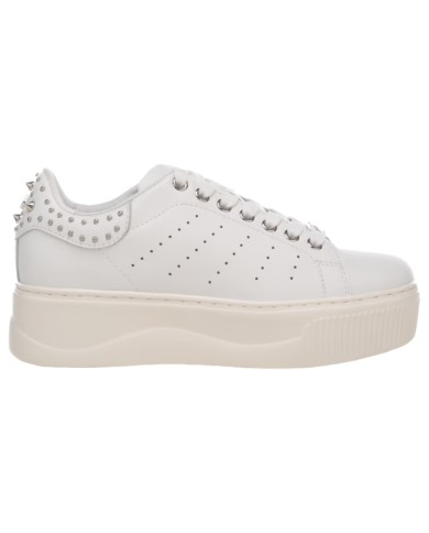 Sneaker Cult Donna Perry 4236 Low W Borchie Leather White
