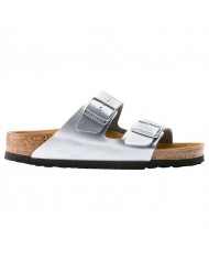 Sandalo Donna Unisex Birkenstock Arizona Birko-Flor Doppia Fascia Silver