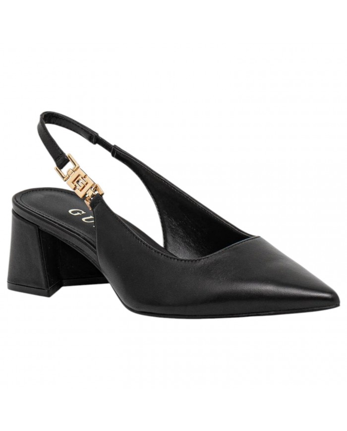 Decolleté Donna Guess Zabela 3 Tacco Quadrato 6 Cm Leather Black