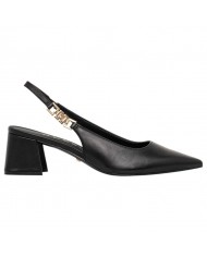 Decolleté Donna Guess Zabela 3 Tacco Quadrato 6 Cm Leather Black