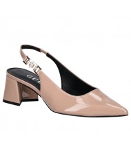 Decolleté Donna Guess Zabela Tacco Quadrato 6 Cm Leather Nude