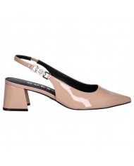 Decolleté Donna Guess Zabela Tacco Quadrato 6 Cm Leather Nude