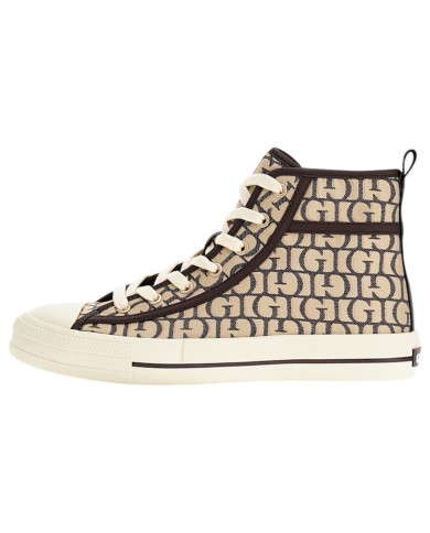Sneaker Alta Donna Guess Colyn G Logo All Over Taupe Brown