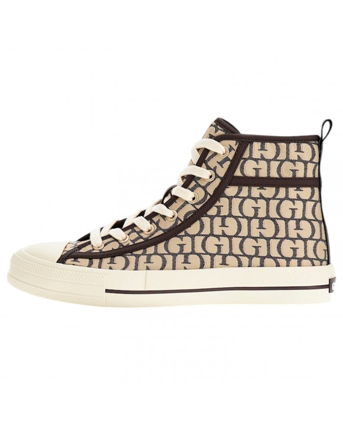 Sneaker Alta Donna Guess Colyn G Logo All Over Taupe Brown