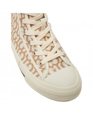 Sneaker Alta Donna Guess Colyn G Logo All Over Taupe Gold