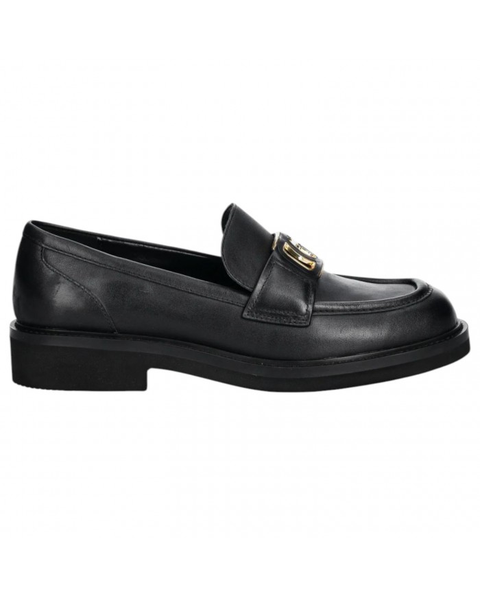 Mocassino Donna Guess Shuttle Fibbia G Logo Leather Black