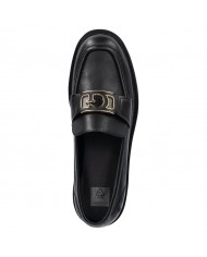 Mocassino Donna Guess Shuttle Fibbia G Logo Leather Black