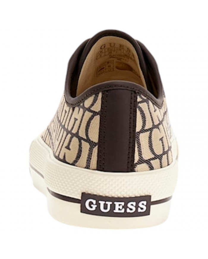 Sneaker Donna Guess Carey G Logo All Over Sneaker Bassa Taupe Brown