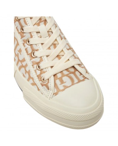 Sneaker Donna Guess Carey G Logo All Over Sneaker Bassa Taupe Gold