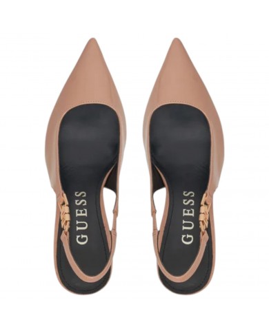 Decolleté Donna Guess Nassha Sling Back Chanel Leather Nude