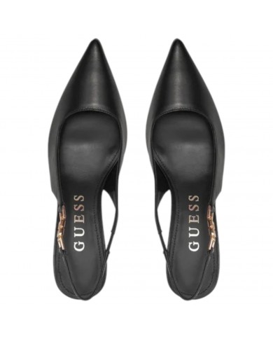 Decolleté Donna Guess Nassha Sling Back Chanel Leather Black