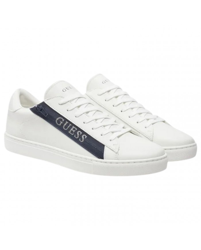 Sneaker Uomo Guess Todi Guess Logo Leather White Blue