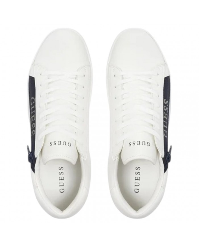 Sneaker Uomo Guess Todi Guess Logo Leather White Blue