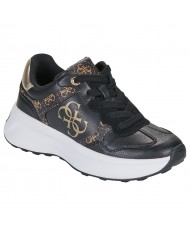 Sneaker Donna Guess Runner Luckei 4G Logo Leather Black