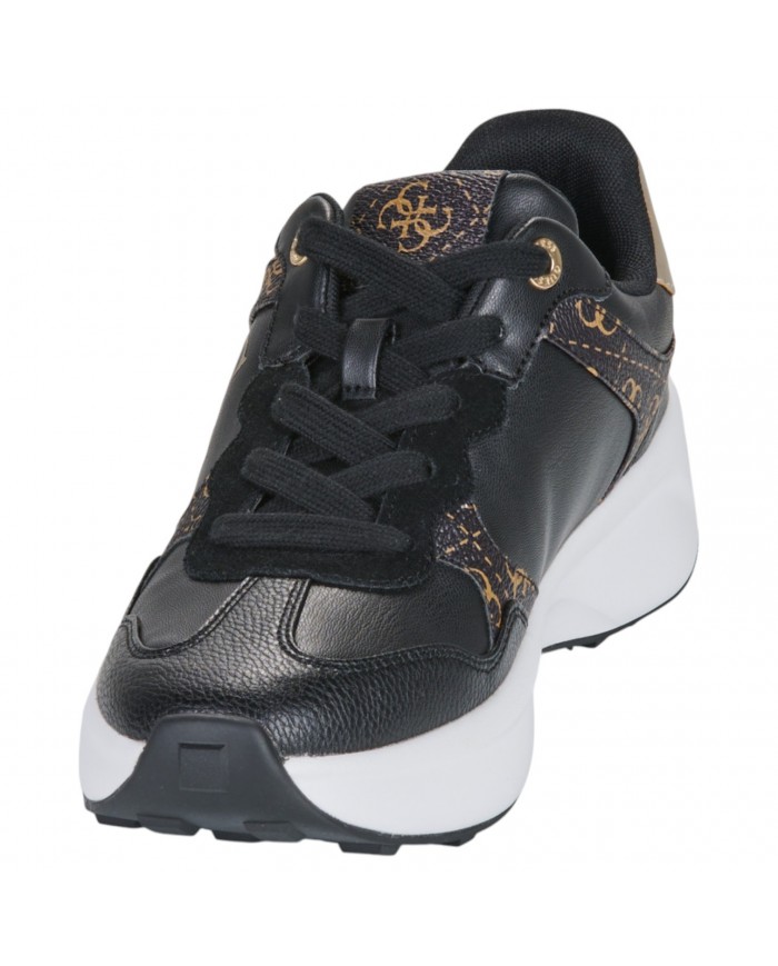 Sneaker Donna Guess Runner Luckei 4G Logo Leather Black
