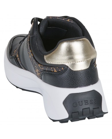 Sneaker Donna Guess Runner Luckei 4G Logo Leather Black