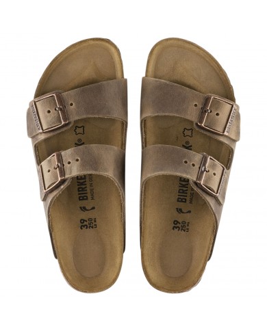 Sandalo Uomo Birkenstock Unisex Arizona BS In pelle Oleata Tabacco Brown