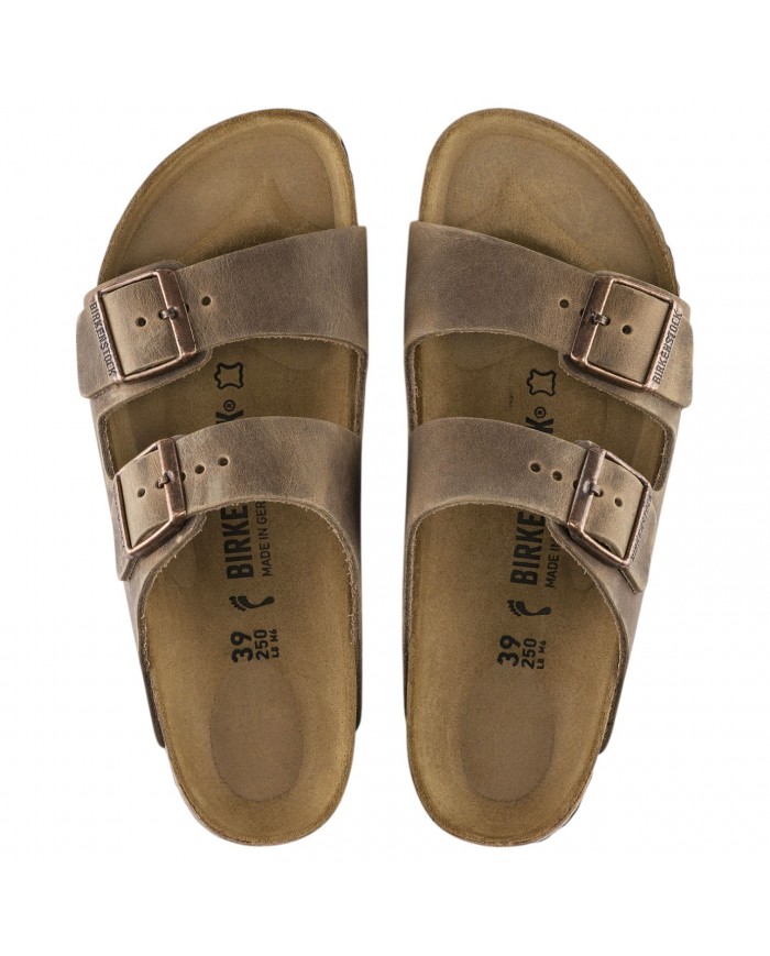 Sandalo Uomo Birkenstock Unisex Arizona BS In pelle Oleata Tabacco Brown