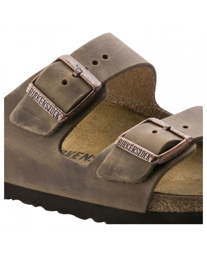 Sandalo Uomo Birkenstock Unisex Arizona BS In pelle Oleata Tabacco Brown