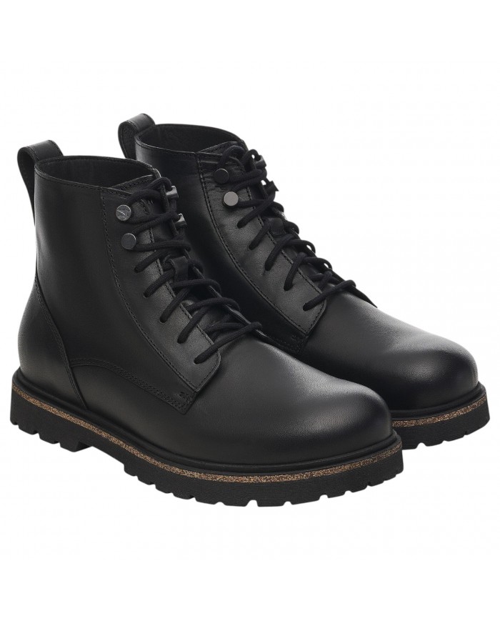 Stivaletto Uomo Birkenstock Highwood Lace Mid Pelle Naturale Black