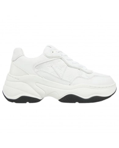 Sneaker Donna Guess Runner Hapyy Guess Peony Logo Leather White