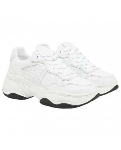 Sneaker Donna Guess Runner Hapyy Guess Peony Logo Leather White