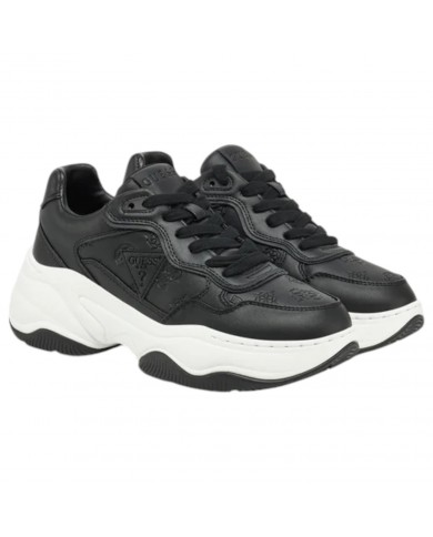 Sneaker Donna Guess Runner Hapyy Guess Peony Logo Leather Black