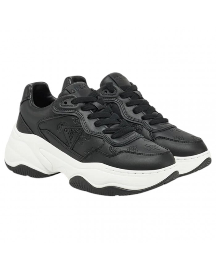 Sneaker Donna Guess Runner Hapyy Guess Peony Logo Leather Black