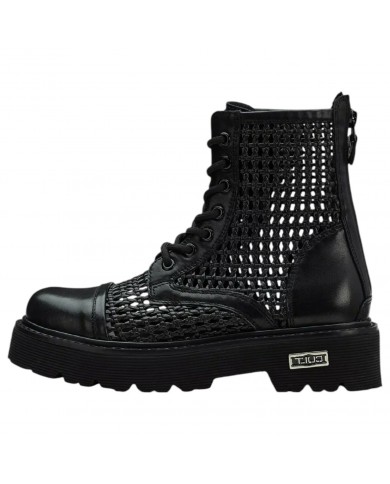 Stivaletto Donna Cult Slash 4218 Mid W Pelle Intrecciata Leather Black