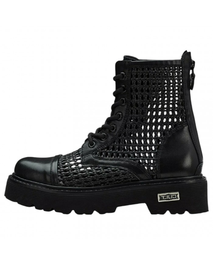 Stivaletto Donna Cult Slash 4218 Mid W Pelle Intrecciata Leather Black
