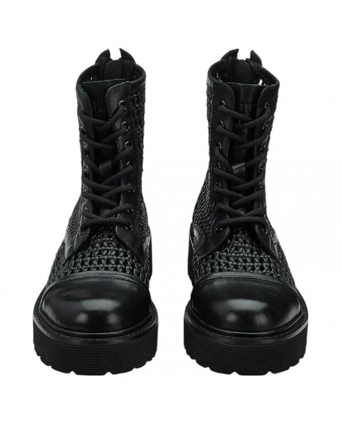 Stivaletto Donna Cult Slash 4218 Mid W Pelle Intrecciata Leather Black