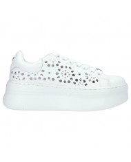 Sneakers Donna Cult Pearl 4425 Low W Perforated Floral Leather White