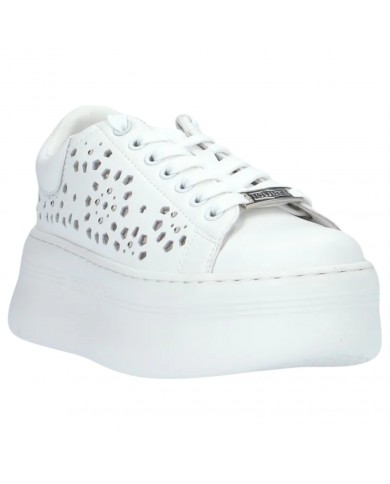 Sneakers Donna Cult Pearl 4425 Low W Perforated Floral Leather White
