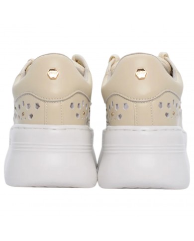 Sneakers Donna Cult Pearl 4425 Low W Perforated Floral Leather Beige