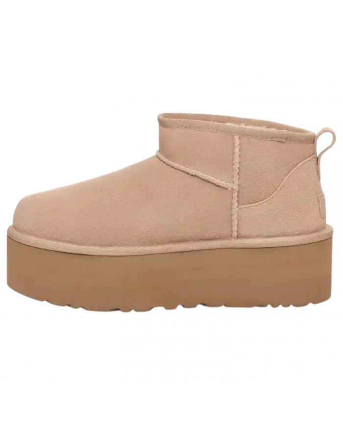 Stivale Donna UGG Classic Ultra Mini Platform Montone Idrorepellente Sand