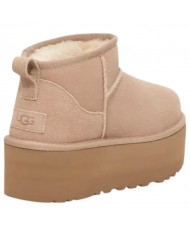 Stivale Donna UGG Classic Ultra Mini Platform Montone Idrorepellente Sand