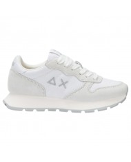 Sneakers Donna Sun 68 Ally Glitter Textile Logo Δ X Suede Nylon Bianco