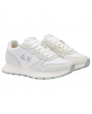 Sneakers Donna Sun 68 Ally Glitter Textile Logo Δ X Suede Nylon Bianco