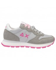 Sneakers Donna Sun 68 Ally Solid Nylon Logo Δ X Suede Nylon Bianco Fuxia Fluo