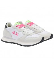 Sneakers Donna Sun 68 Ally Solid Nylon Logo Δ X Suede Nylon Bianco Fuxia Fluo