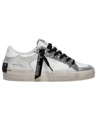 Sneaker Donna Crime London Sk8 Deluxe Heel Suede Leather Silver Glam