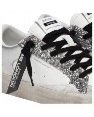 Sneaker Donna Crime London Sk8 Deluxe Heel Suede Leather Silver Glam